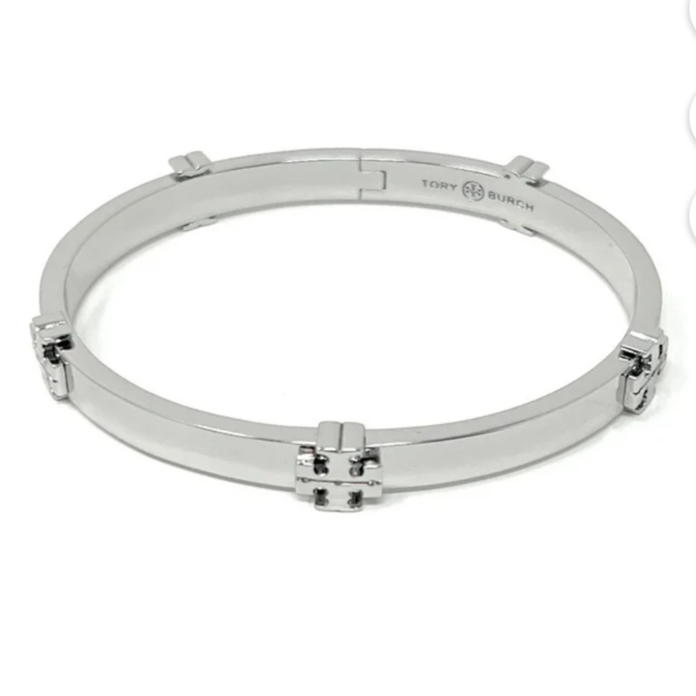 Tory Burch Classic Logo Hinge Bangle Size M